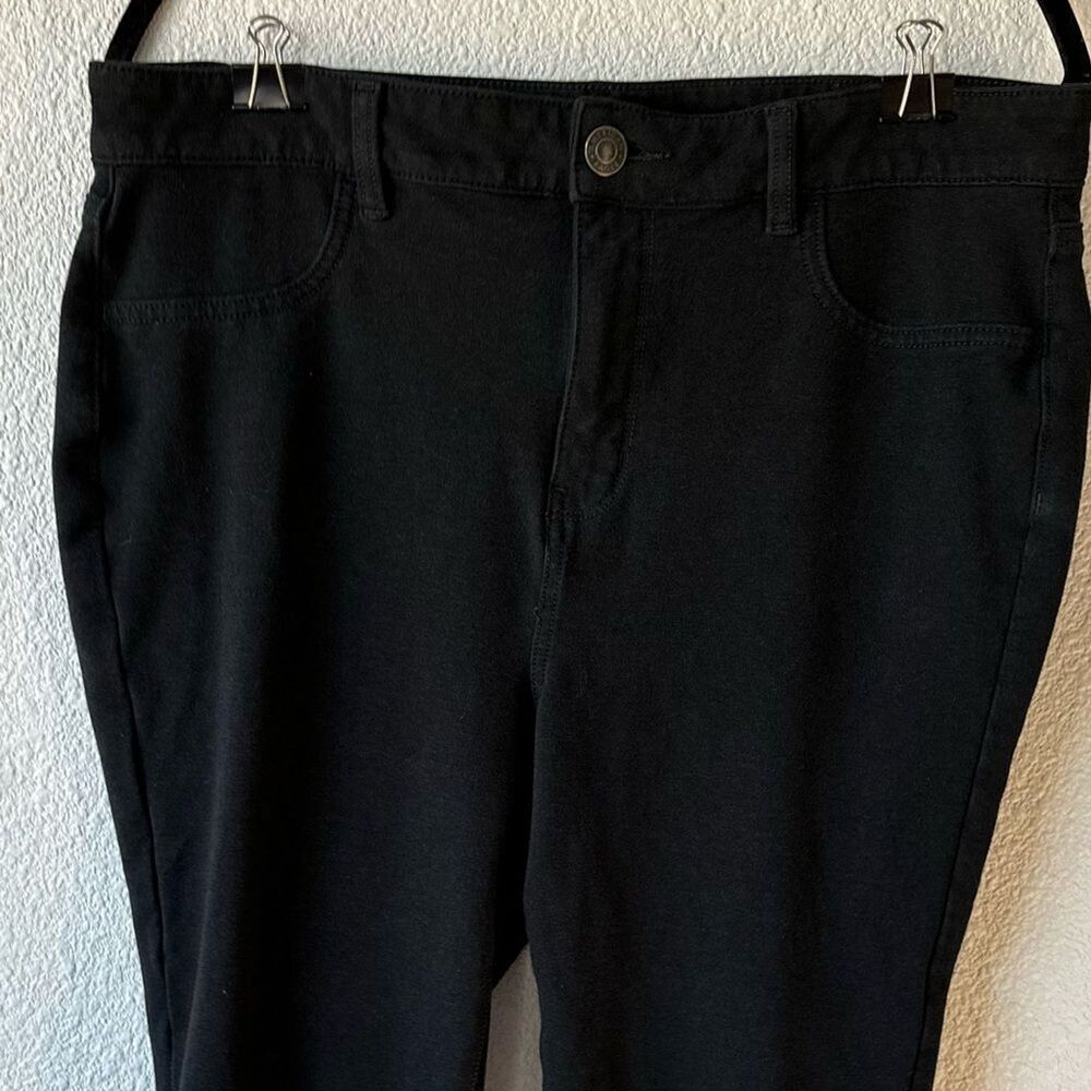 American Eagle Next Level Stretch Pants Women's16L Black Belt Loops Button Zip - Picture 9 of 11